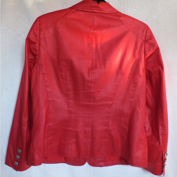Burnt orange leather-look jacket - Picture 4 of 4